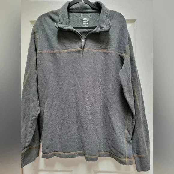 Timberland Men's Gray 1/4 Zip Pullover Lightweight Long Sleeve Shirt Size XL - Picture 1 of 3